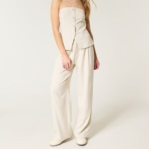 Hollister Women's Ultra High Rise Livvy Wide Leg Linen Pants